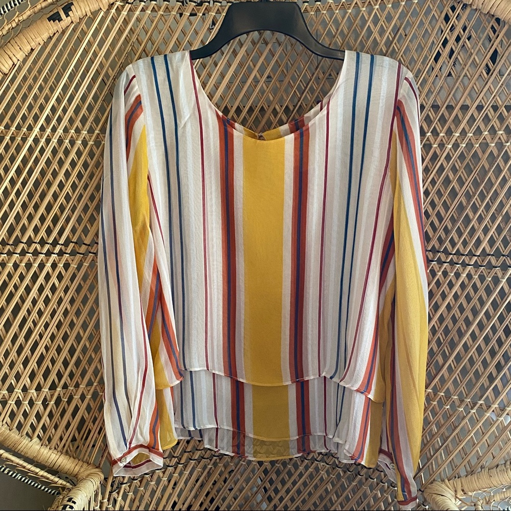 🍓Anthropologie Sheer Striped Blouse🍓